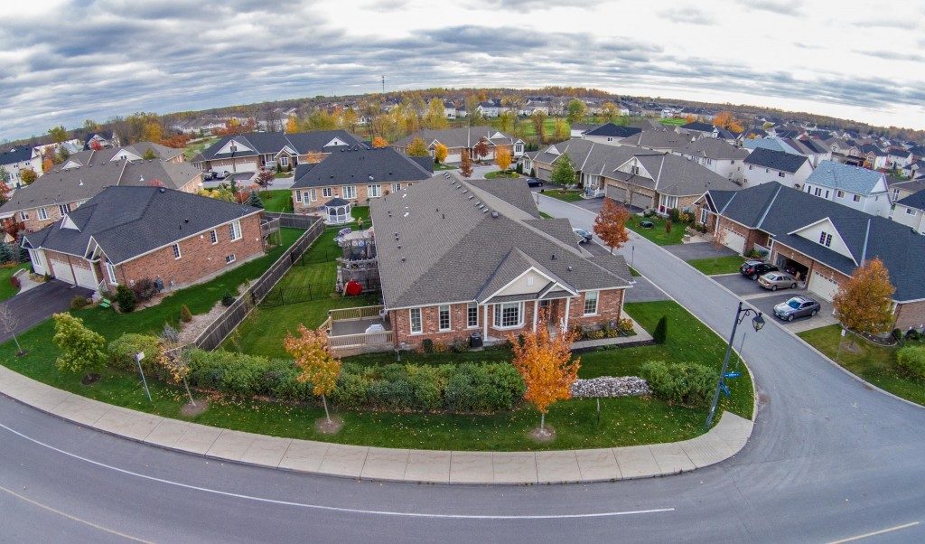Aerial view of the subdivision